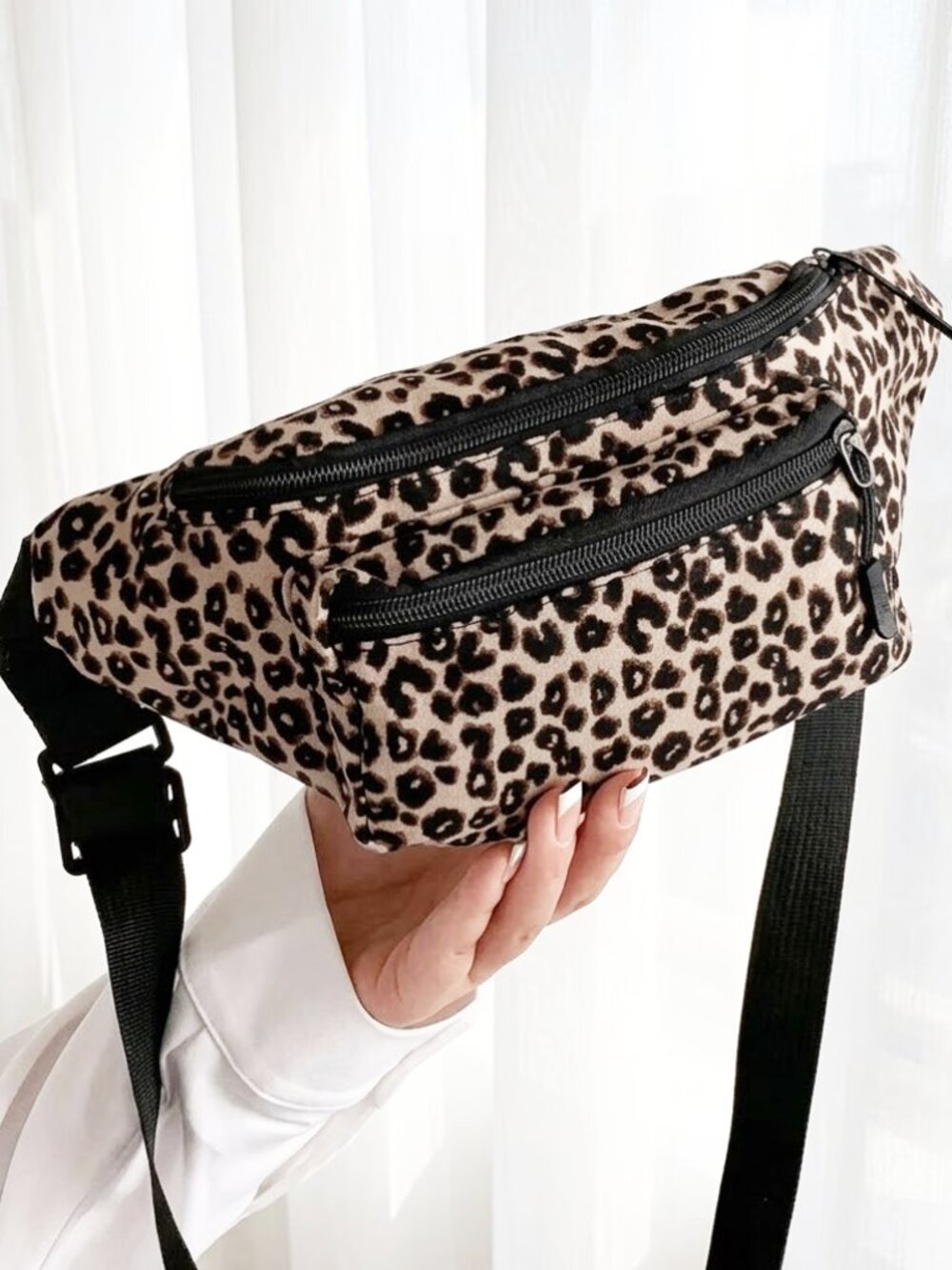 Light Brown Ladies Double Zip Fanny Pack - Picture 2 of 7